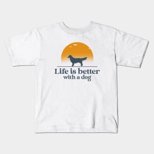 Life is better with a dog Kids T-Shirt